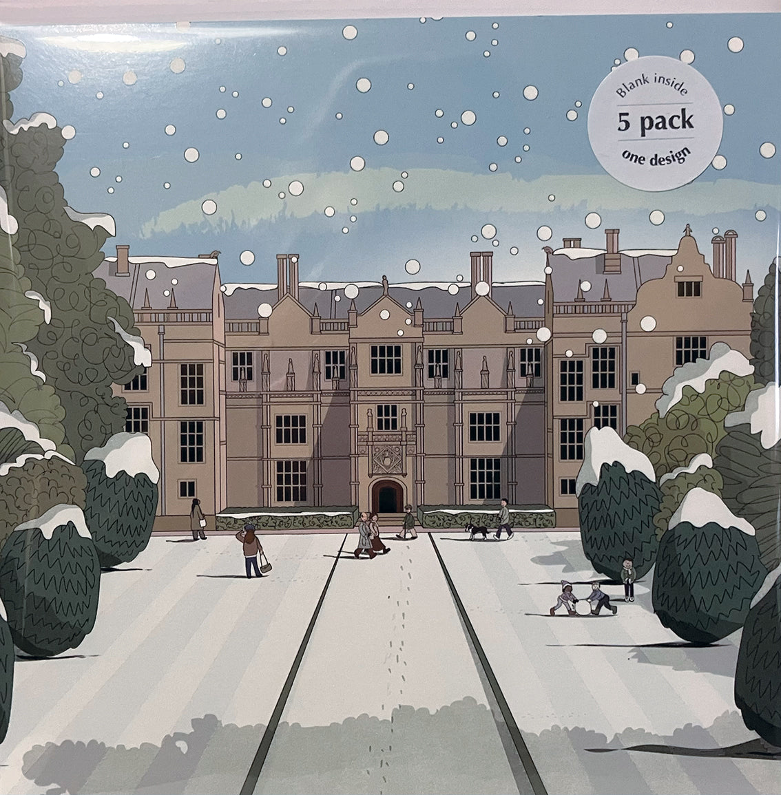 5 x Premium 'Montacute in the snow' - Blank seasonal card