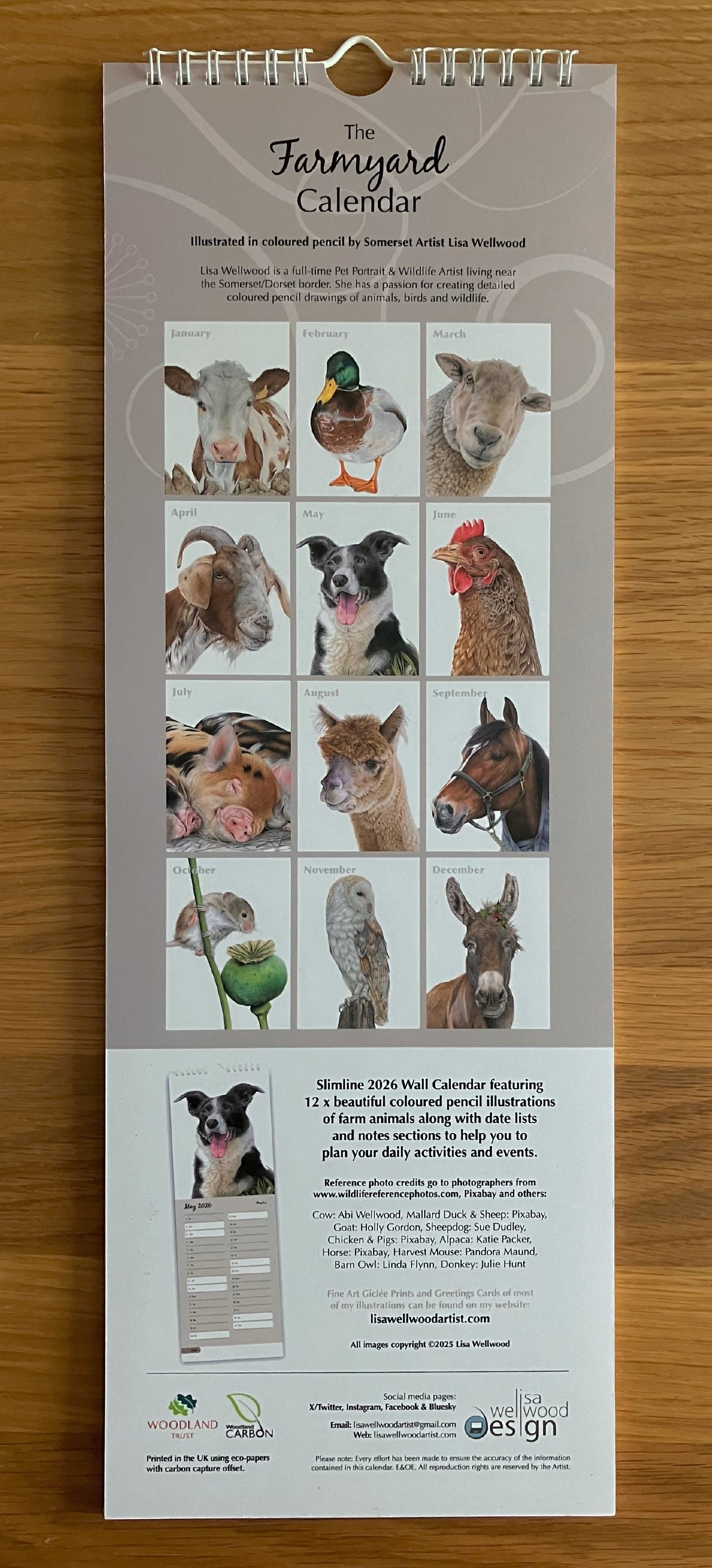 Premium Slimline A3 Farmyard Wall Calendar 2026 - INTERNATIONAL ORDERS ONLY
