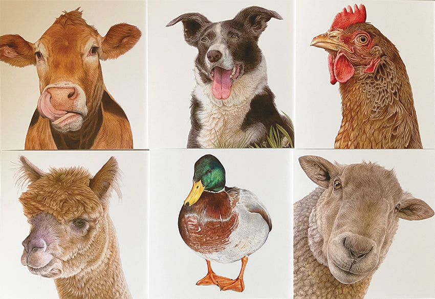 6 x Premium Farmyard Cards - Set 1