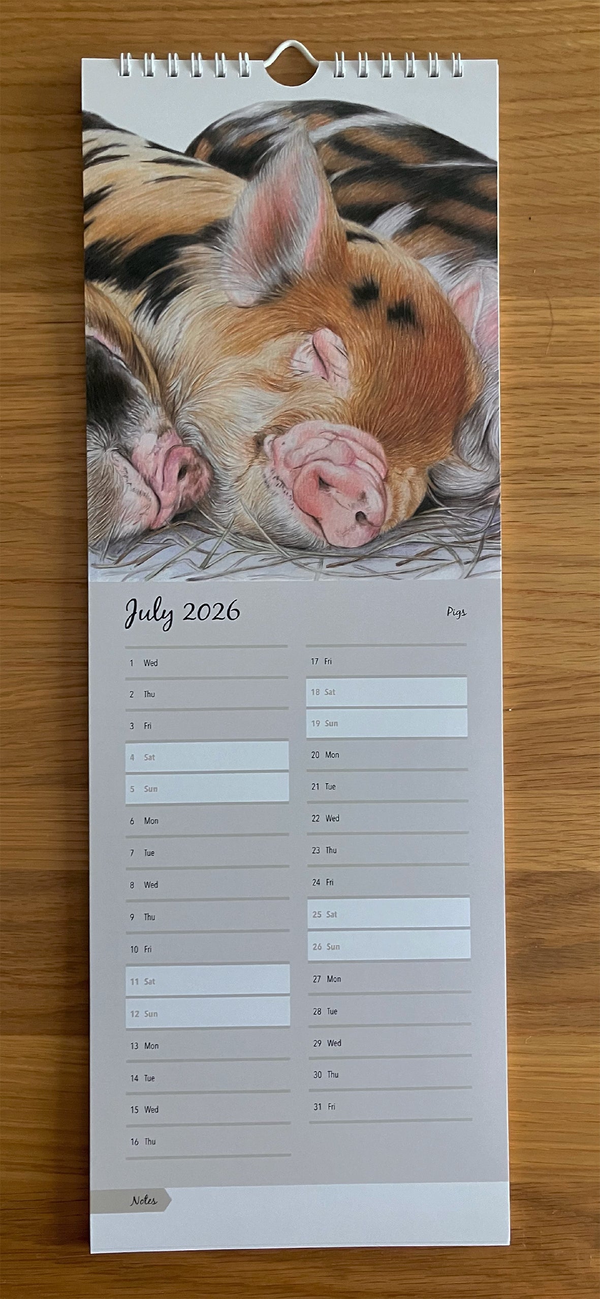 Premium Slimline A3 Farmyard Wall Calendar 2026 - INTERNATIONAL ORDERS ONLY