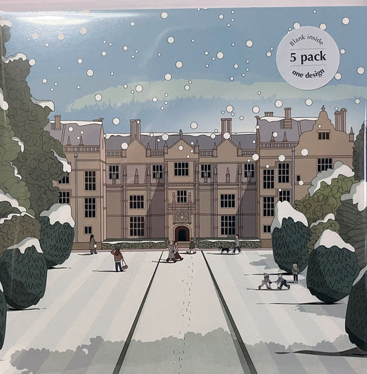 5 x Premium 'Montacute in the snow' - Blank seasonal card