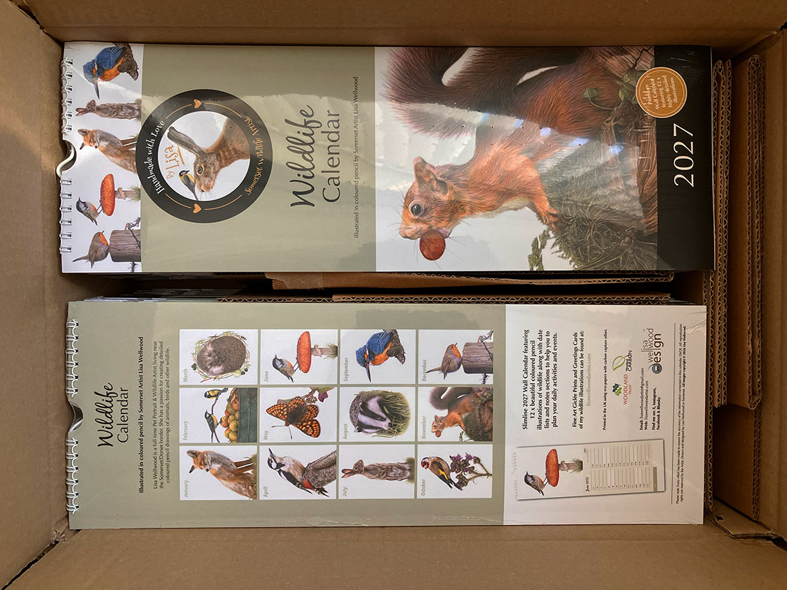 2027 Slimline Premium A3 Wildlife Wall Calendar
