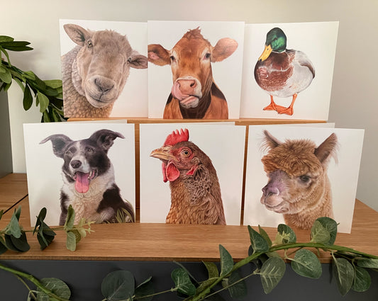 6 x Premium Farmyard Cards - Set 1