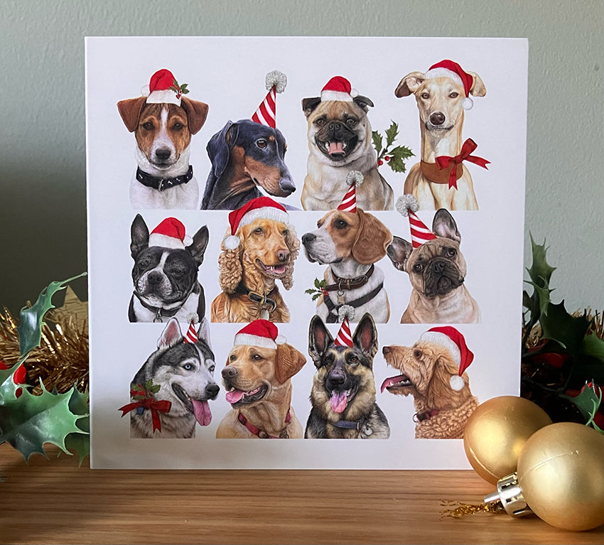 5 x Premium 'Ho! Ho! Hounds!'  Christmas Cards