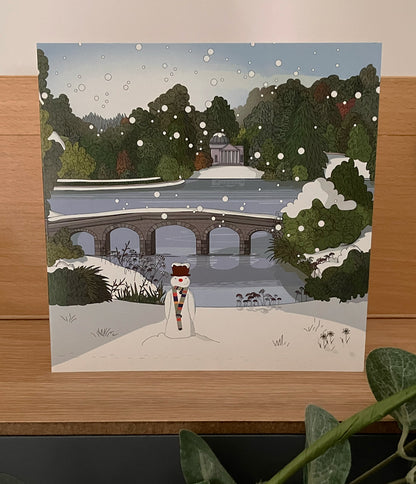 5 x Premium 'Stourhead in the snow' - Blank seasonal card