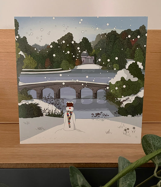 5 x Premium 'Stourhead in the snow' - Blank seasonal card